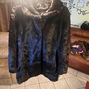 Elegant Black Faux Fur Coat